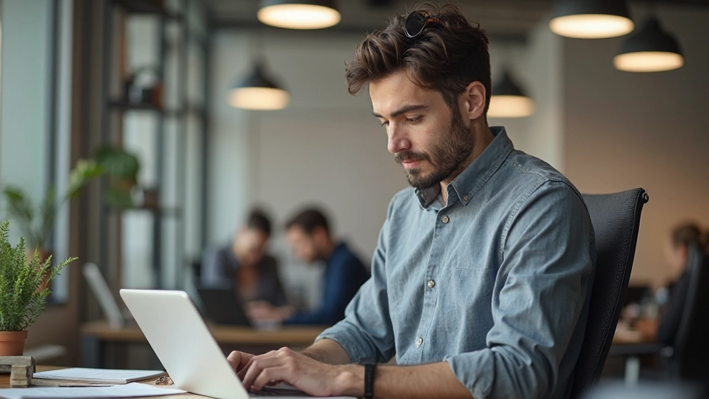 Designer trabalhando em projeto de branding pessoal no computador