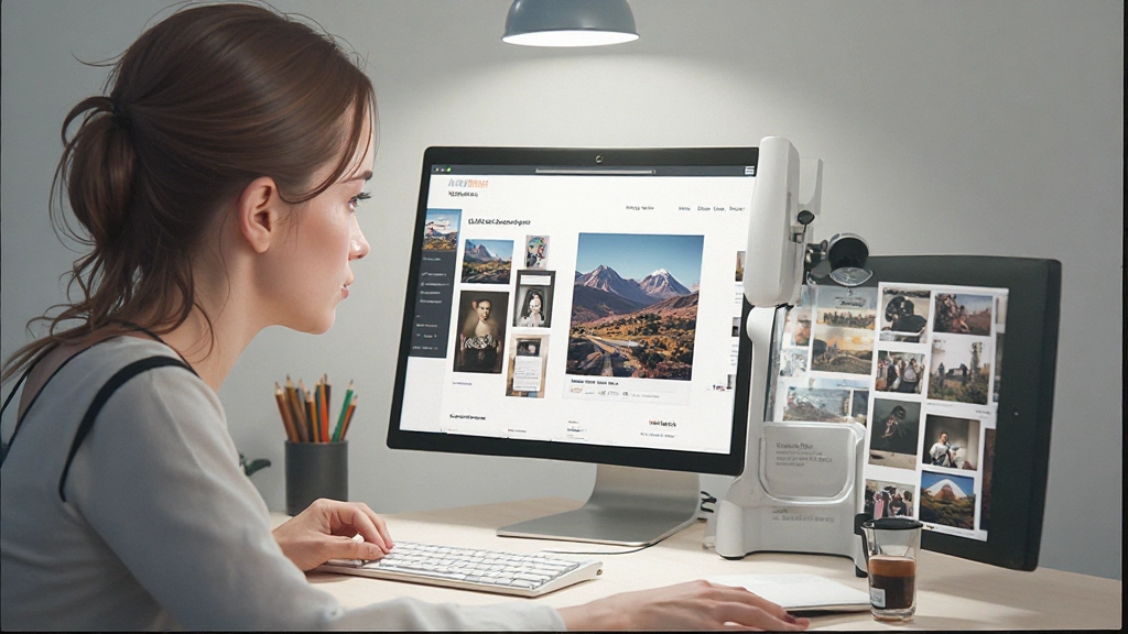 Profissional apresentando trabalhos em portfólio impresso e digital